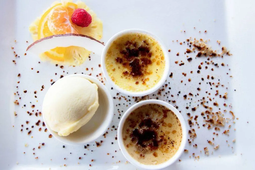 Mauritius foods: vanilla, which is infused in these creme brulee.