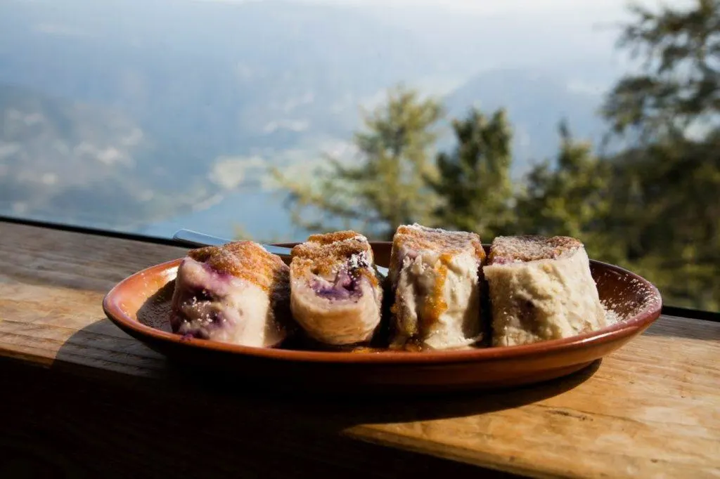 A tasty and traditional snack, štruklji are blueberry and cream filled dumplings
