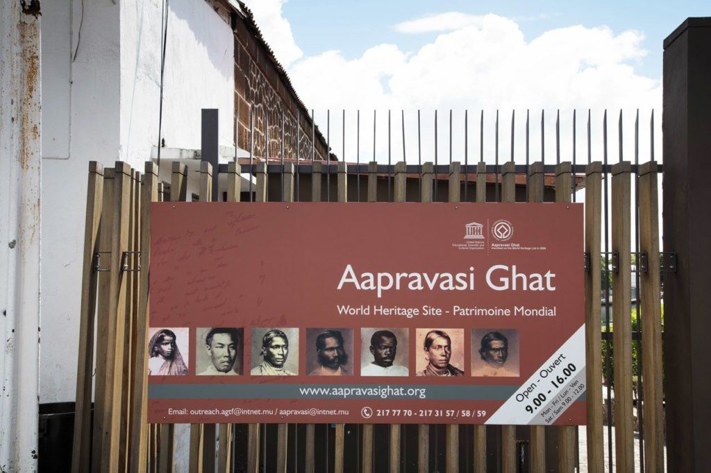 Sign for the Aapravasi Ghat.