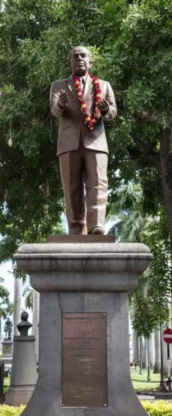 Statue of Sir Boolell on the Place d'Armes Port Louis.
