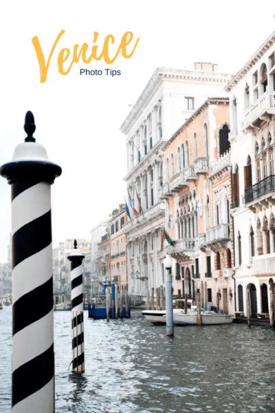 Venice black and white pylons.
