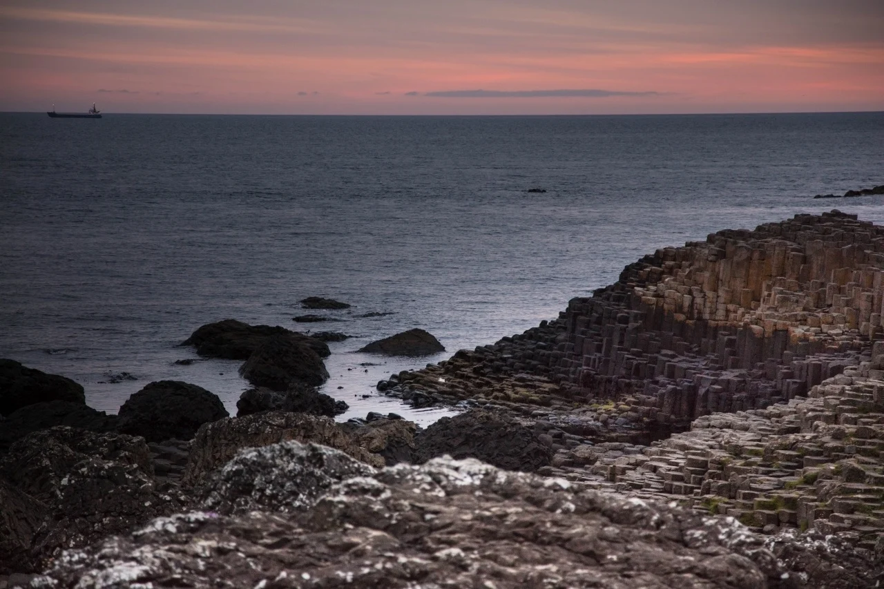 Hexagonal stones line the Antrim Coast - The Giant's Causeway