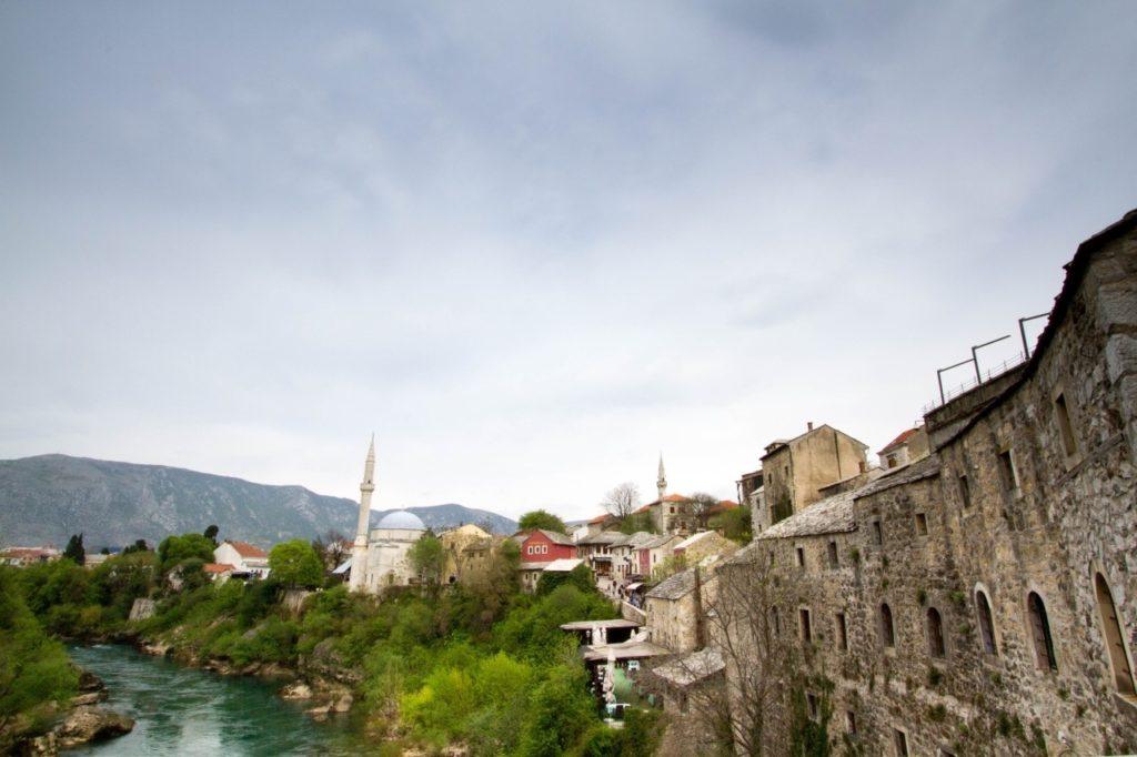 The view from the bridge at Mostar, Bosnia-Herzegovina.
