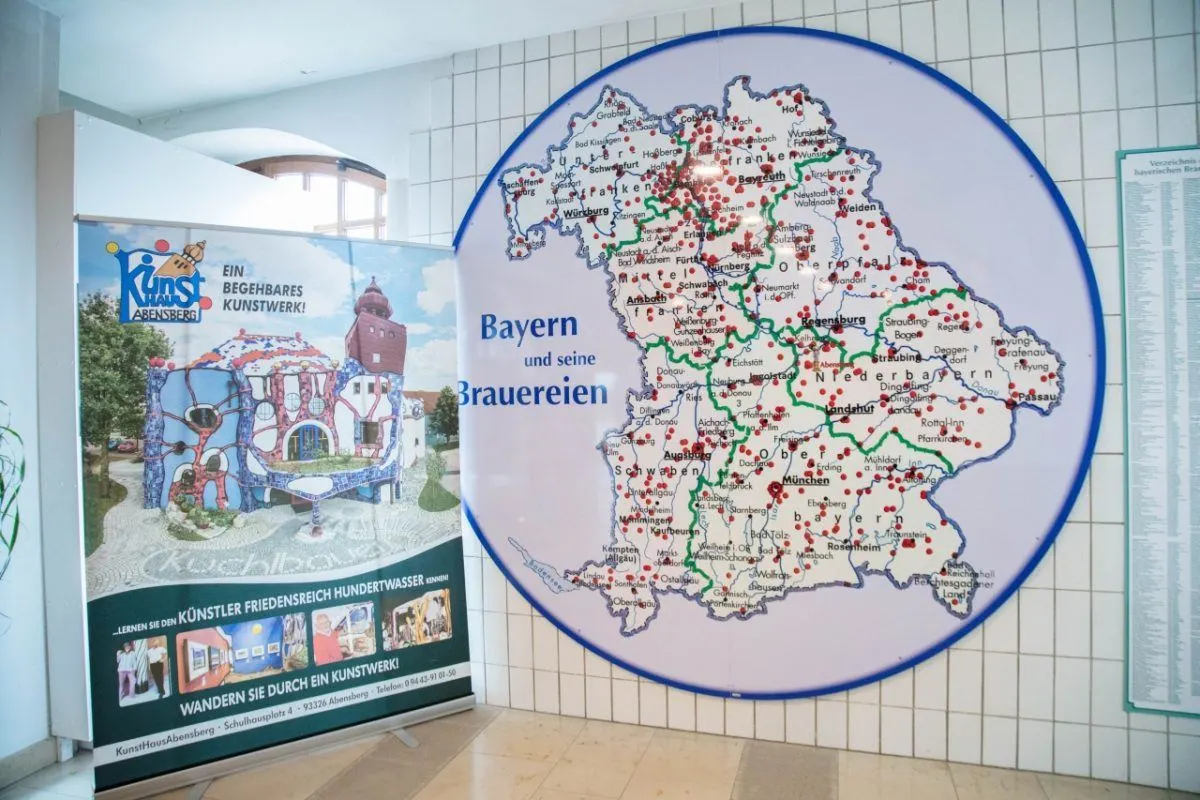 A map showing all the breweries in Bavaria.