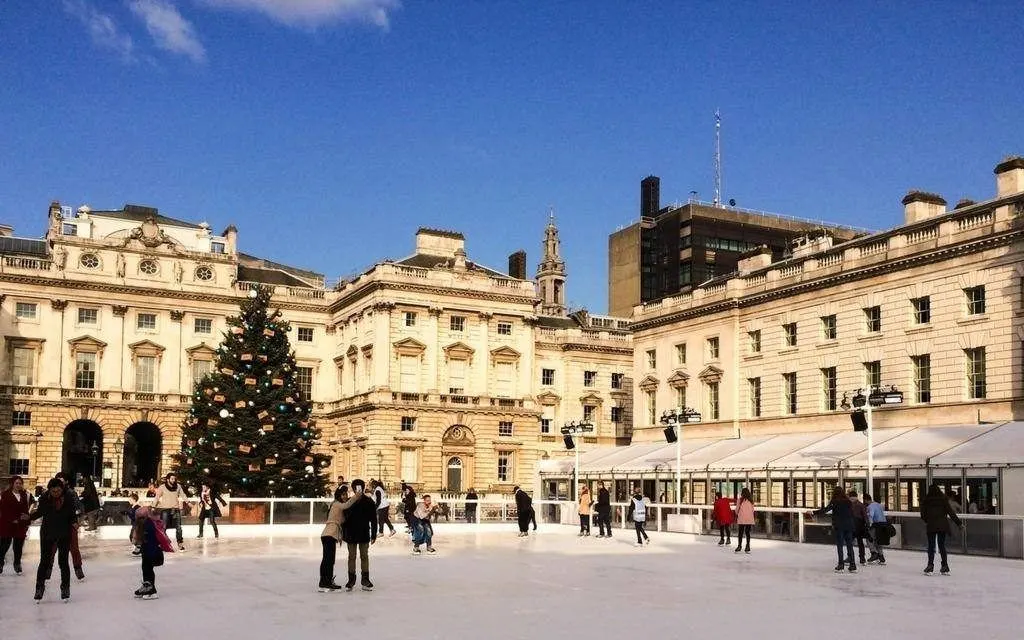 Ice-skating in London, England.