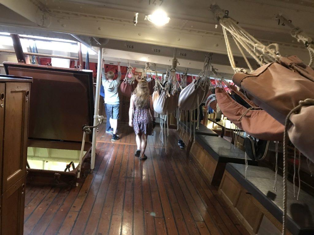 Part of the tall ship crew and sleeping area.