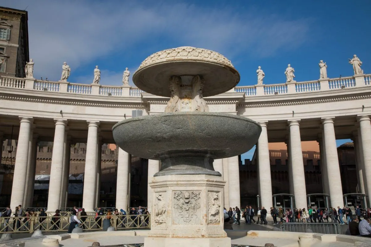 Fountain in St. Peter's Square, the Vatican City.