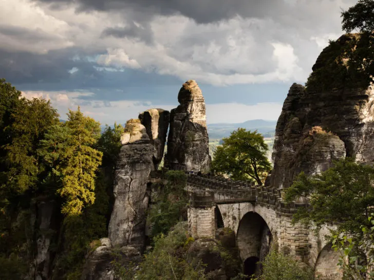 Bastei Bridge in Eastern Germany is a great place to get outdoors and do some hiking.