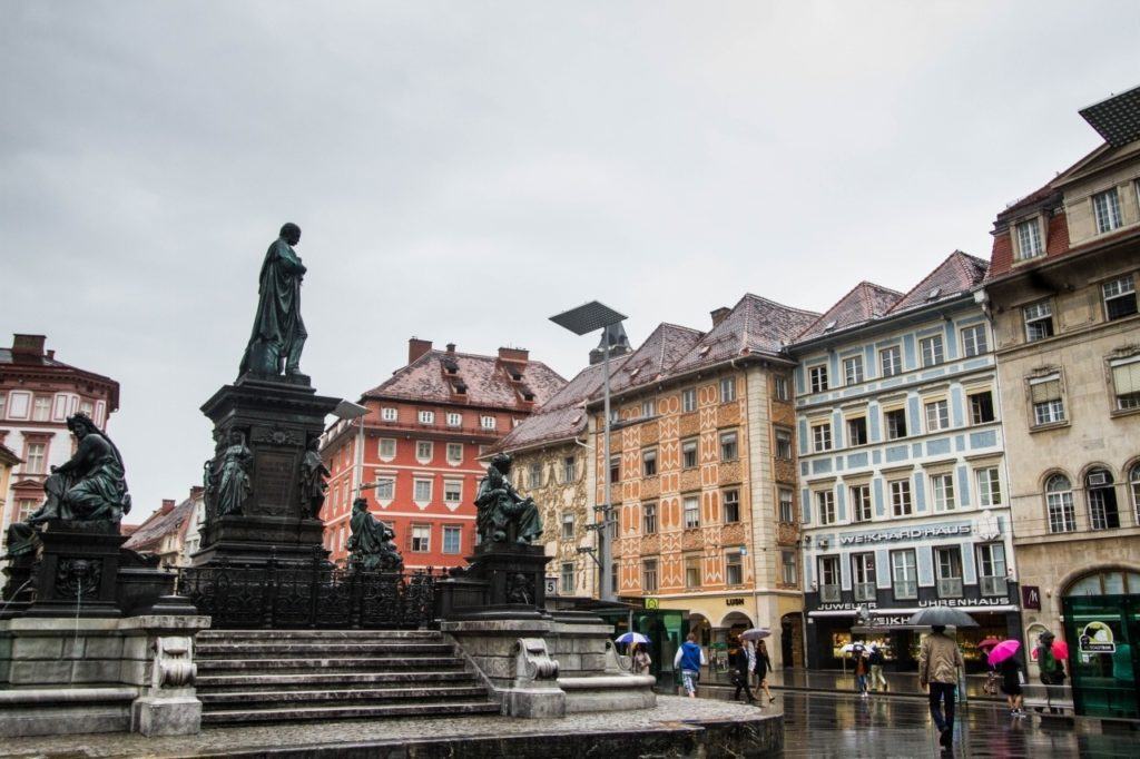 Graz Old Town is just splendid, even in the rain.
