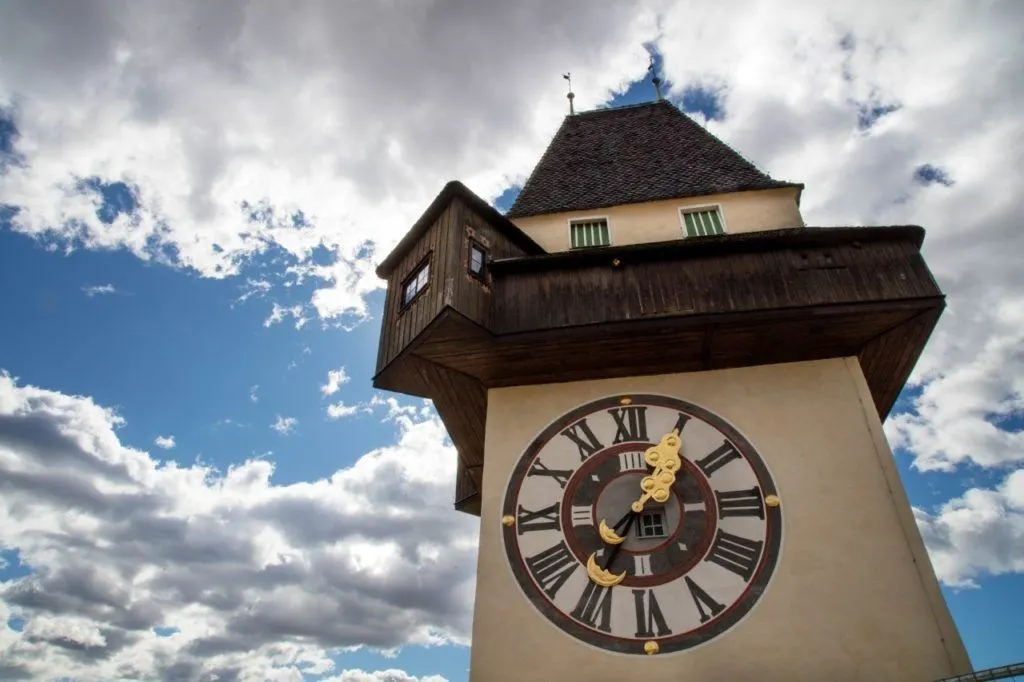 Clocktower of Schlossberg, the number one attraction in Graz.