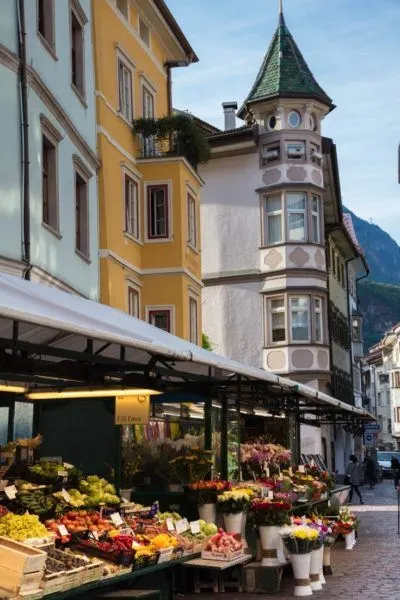 Bolzano's fresh fruit and vegetable markets, flea markets, farmer's markets, there something going on nearly every day of the week.