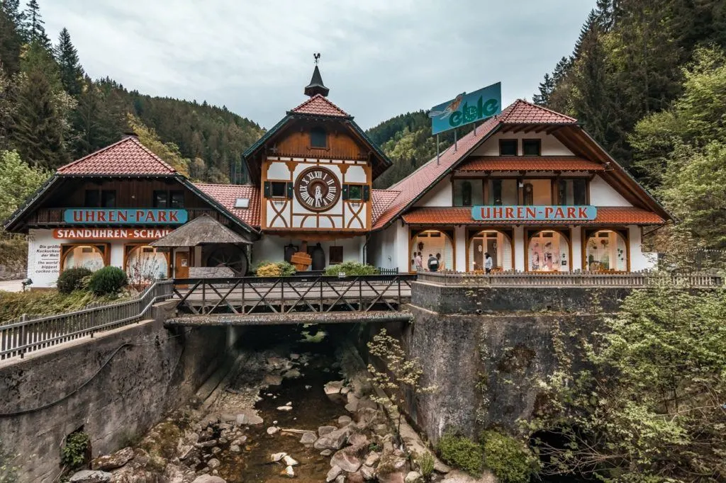 Giant Cuckoo Clock on a bridge in the Black Forest.