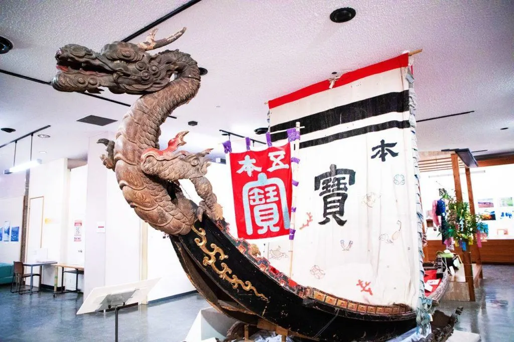 Dragon boat in Matsumoto City Museum.