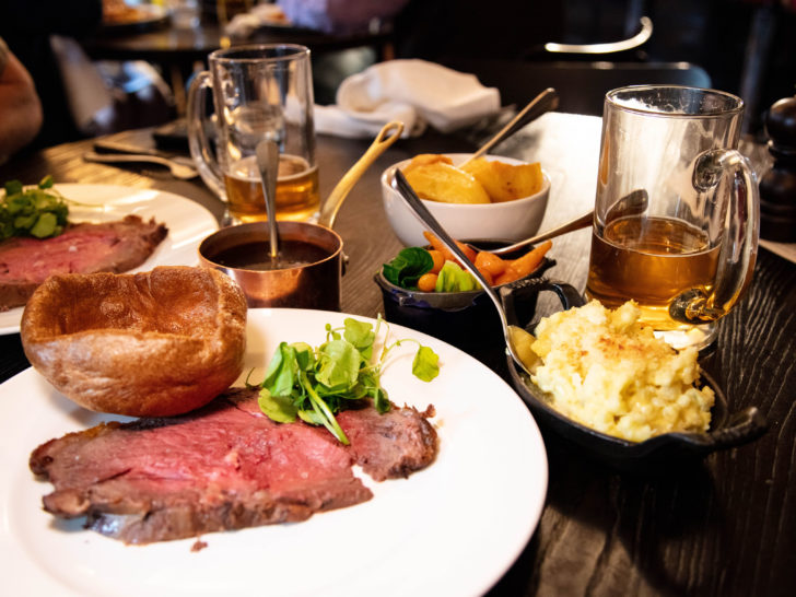 Beef Roast and Yorkshire Pudding is a traditional British food you should try while there.