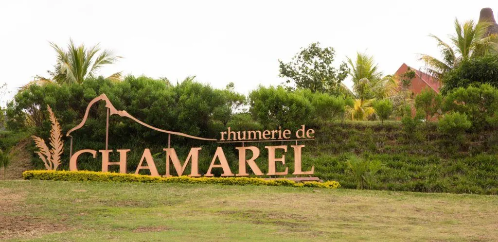 Sign for the Rhumerie de Chamarel.