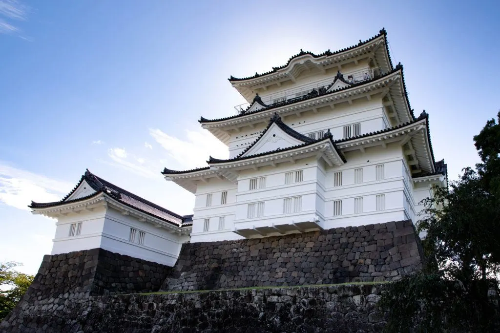 Odawara Castle sits high on its rock base.
