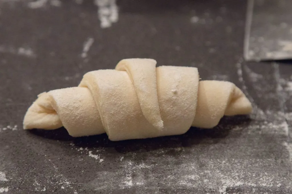 Rolled the perfect croissant, now to bake it.