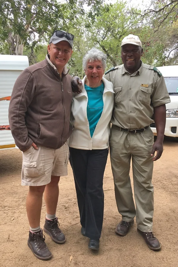Photo op with the Thornybush Game Lodge Ranger/Guide and the Tracker.