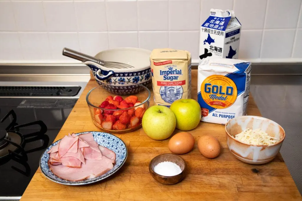 Ingredients for making your own dutch pannekoeken.