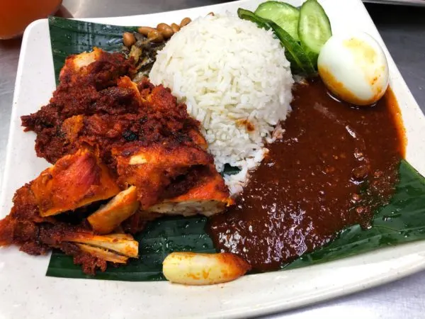 Nasi Ayam, a typical Malaysian dish.