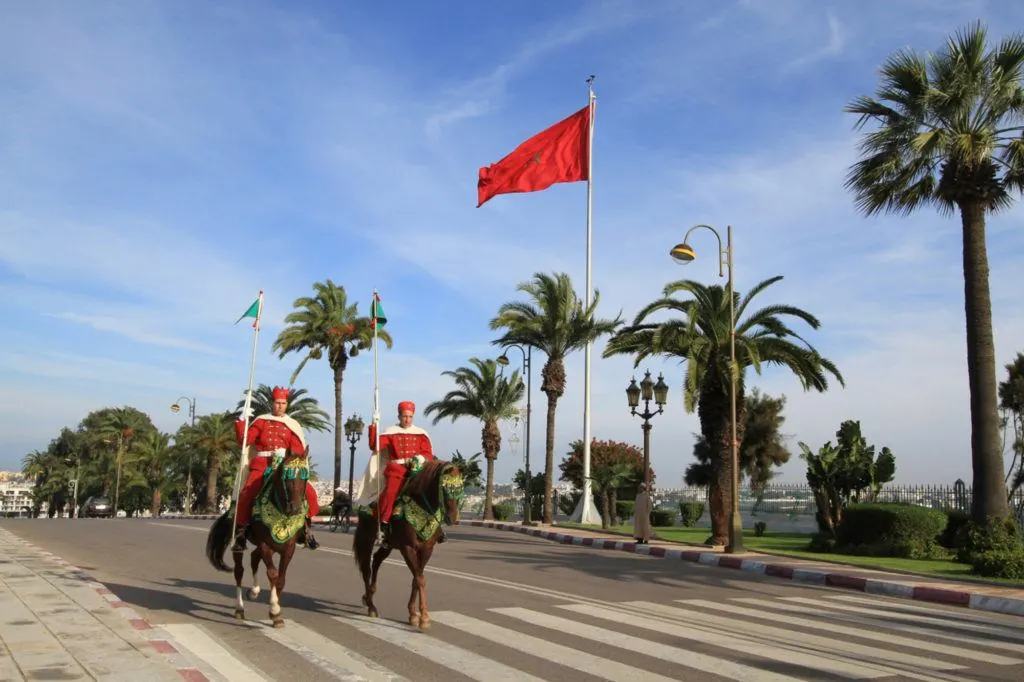Royal guards on horseback in Rabat, Morocco.