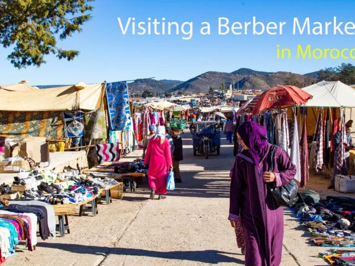 The huge, colorful Berber Market in Azrou, Morocco where you can buy just about anything.