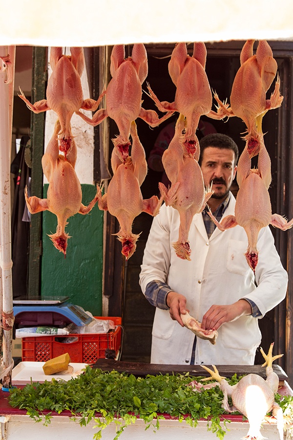 Even if you are only in Chefchaouen for one day like we were, check out the souk where you can see the chicken vendors plucking and cutting the freshest chickens.