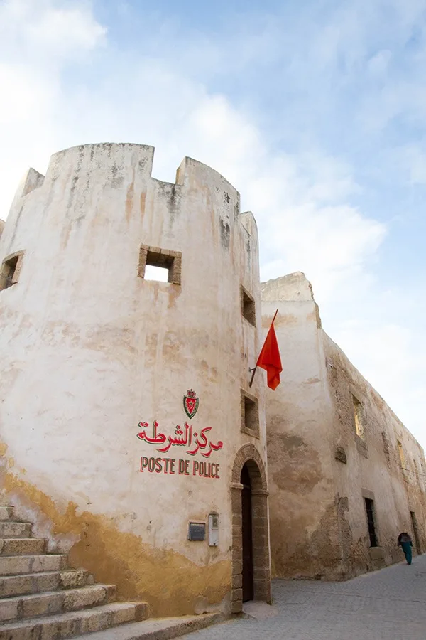 Picturesque Post De Police in a tower in the town wall, El Jadida, Morocco.