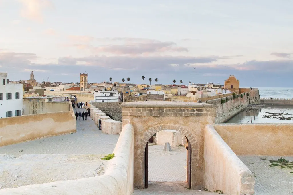 Old city walls and gate El Jadida, Morocco.