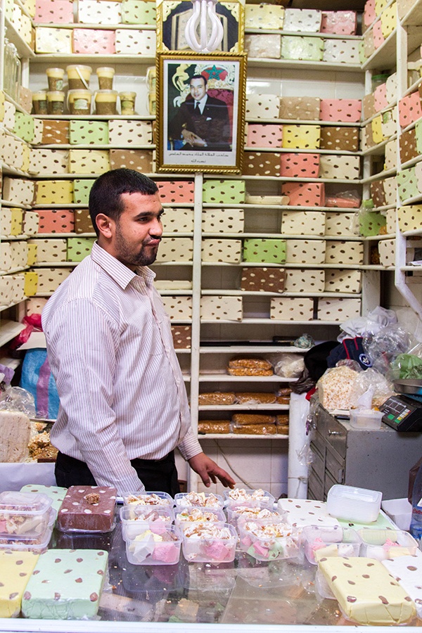 Colorful sweet nougat is one of the millions of things you can find in the Fez souk.