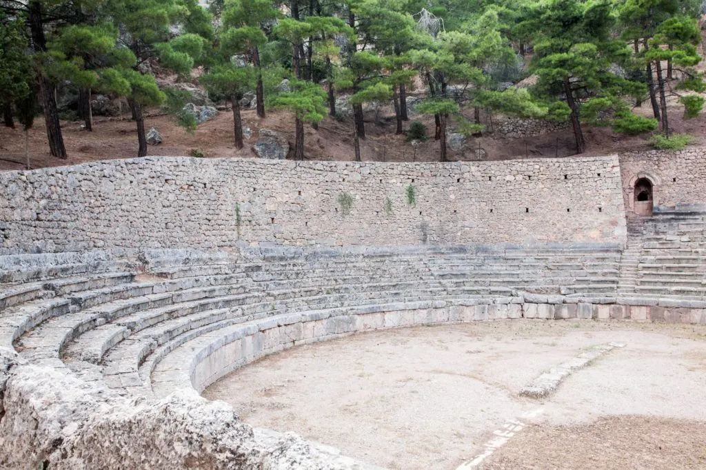 One end of the gymnasium of Delphi.