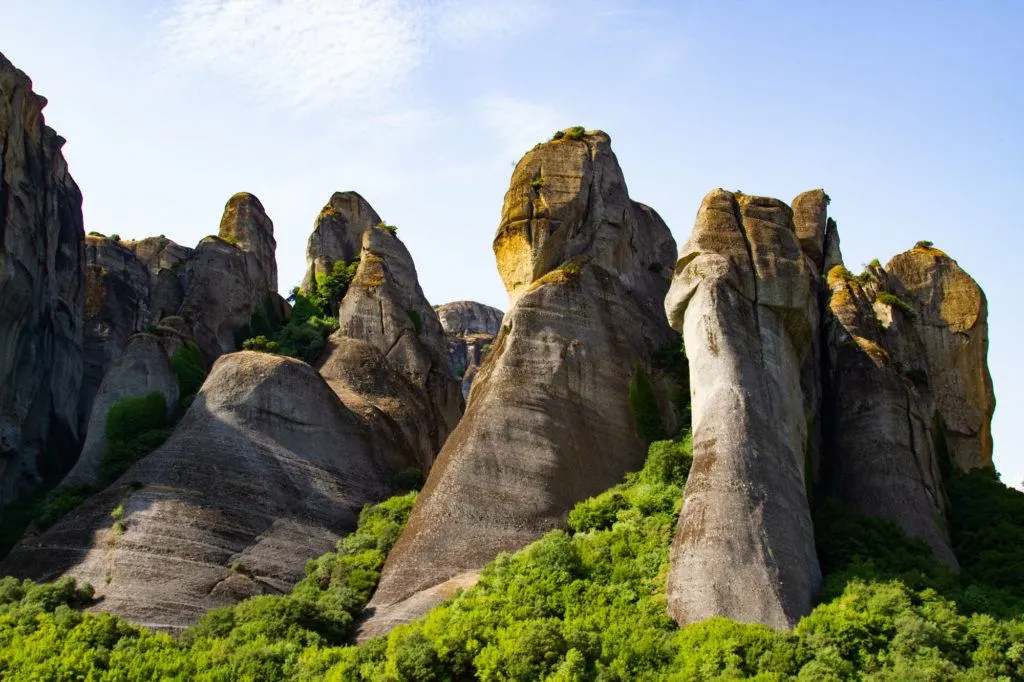 The gigantic rock pillar formations near Kastraki, Greece.