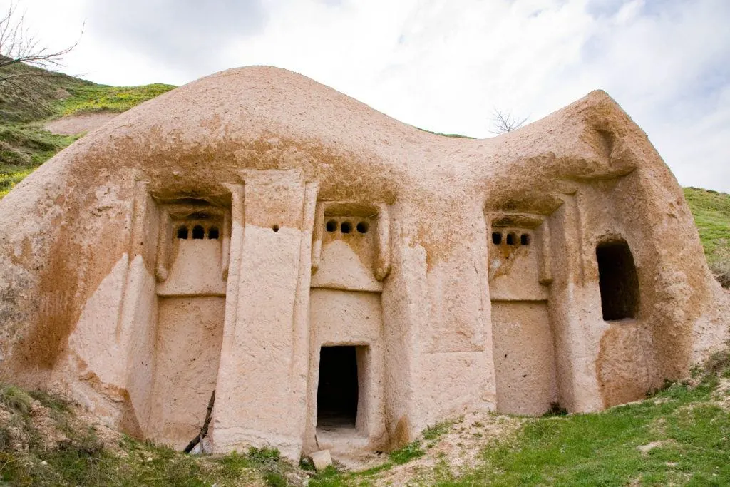 Cappadocia caves can be quite whimsical like this home carved into a stone hillside in Uchisar.