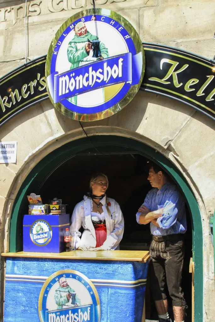 Monschof beer is sold out of their cave in Erlangen.