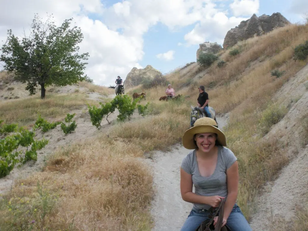 The Vail family enjoying a horseback ride in the hills in Cappadocia, which is in the Anatolia Region, Turkey.
