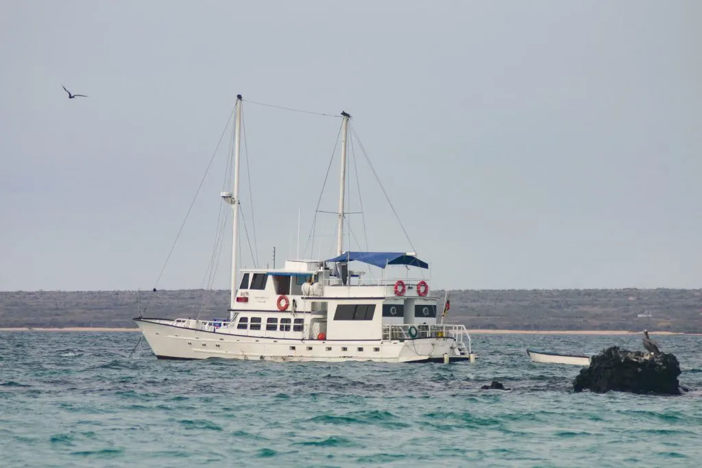 Our small Galapagos cruise boat, the Golondrina.