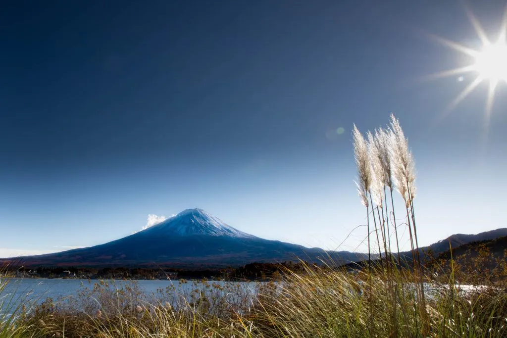 Mt. Fuji across the Kawaguchi lake.