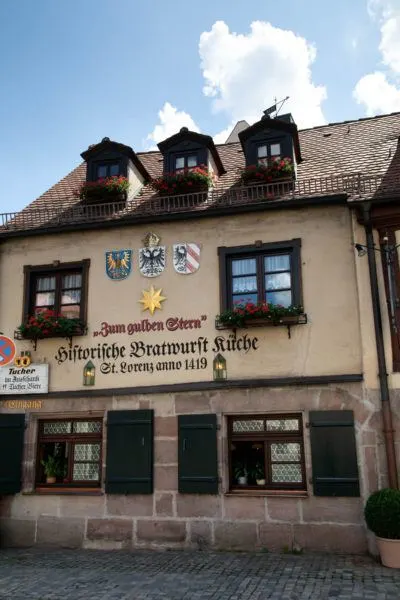 Goldener Stern is a great place to eat in Nuremberg, especially the bratwurst.