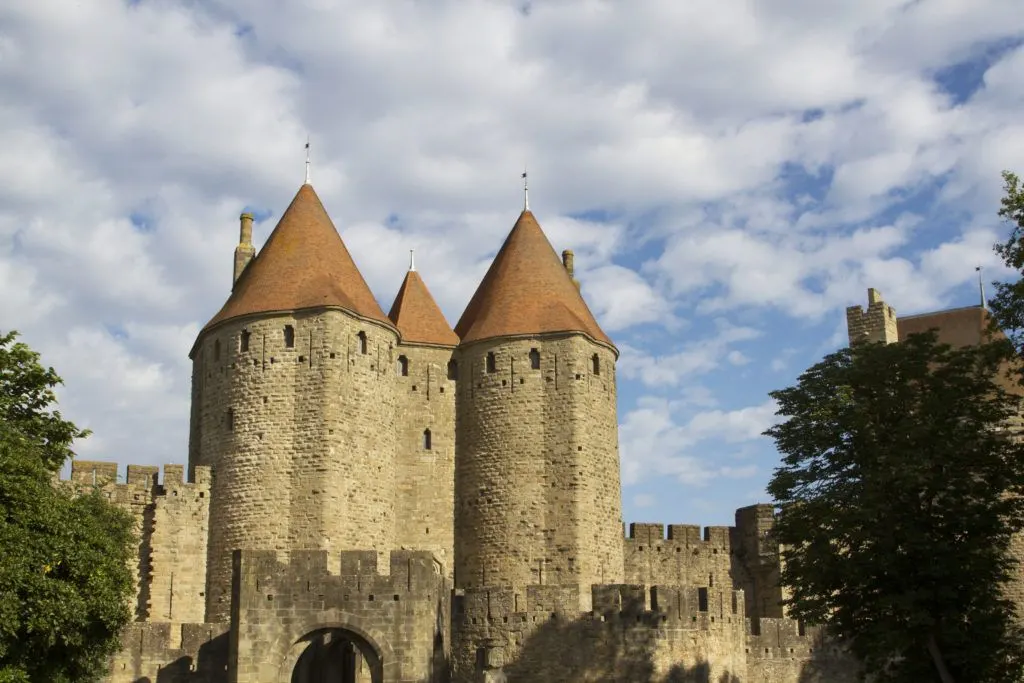 The towers and walls of world heritage city, Carcassonne.