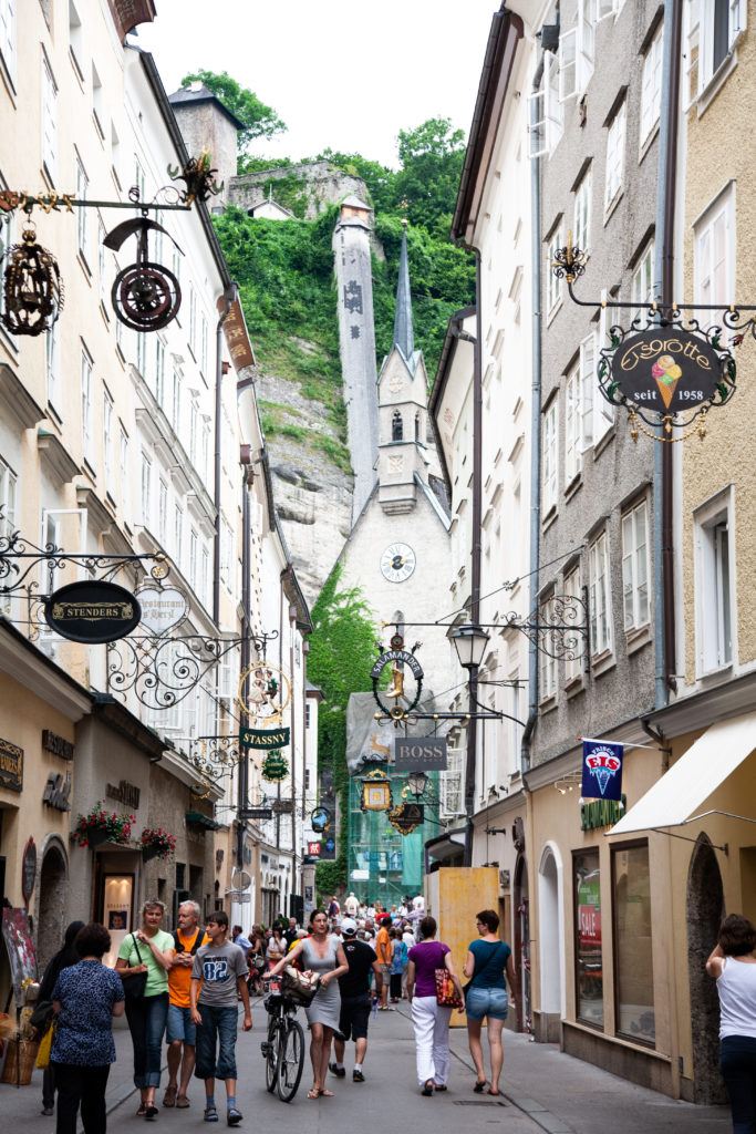 Getreidegasse, Salzburg is one of the best shopping streets in the city.