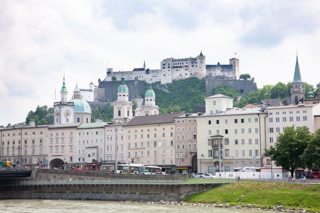 A view of the Hohensalzburg Festung from the Salzach River.