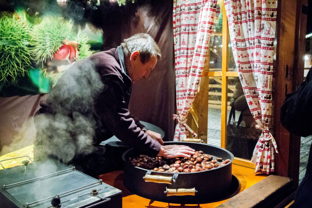 Roasted chestnuts are a mainstay at any Bavarian Christmas market. 