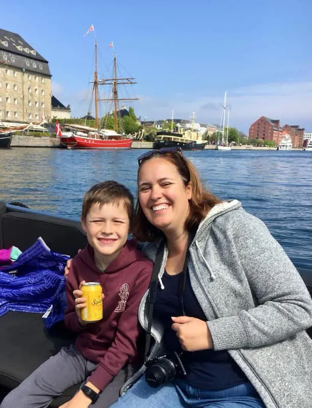 Amanda and her son in Copenhagen.