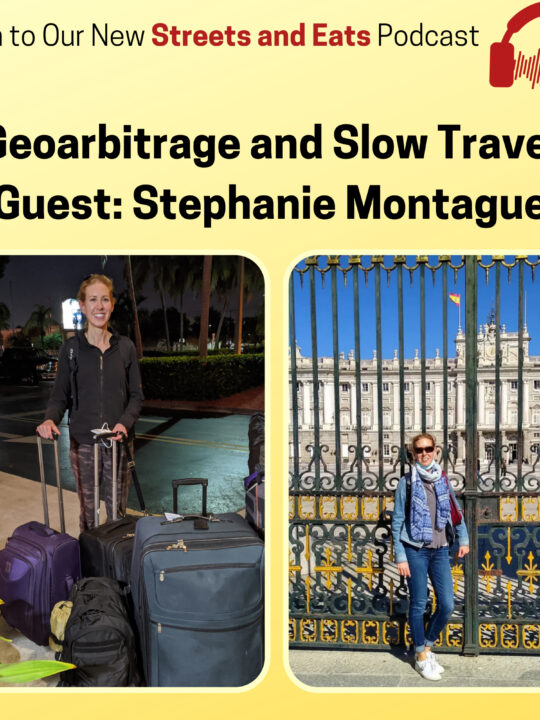 Geoarbitrage and Slow Travel with Stephanie Montague - 2 portraits of her.