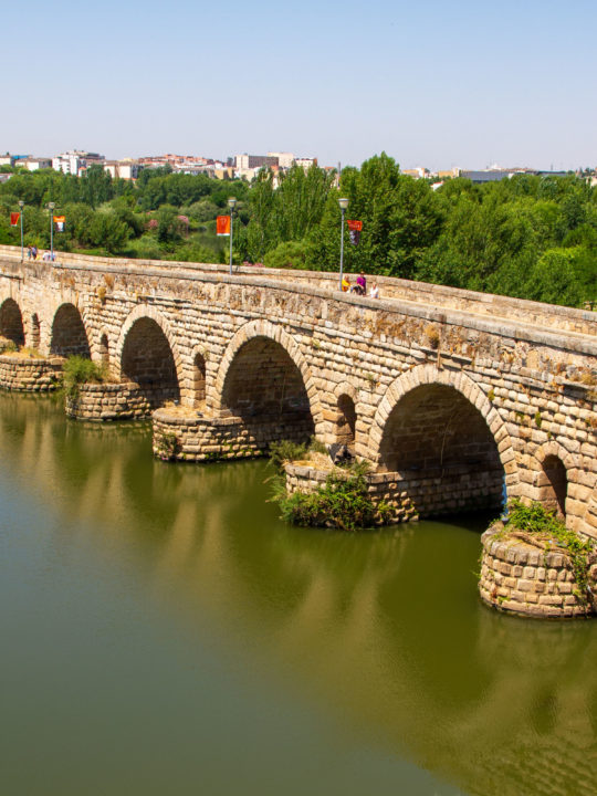 The Roman bridge of Merida is one of the many Roman ruins the city is famous for.