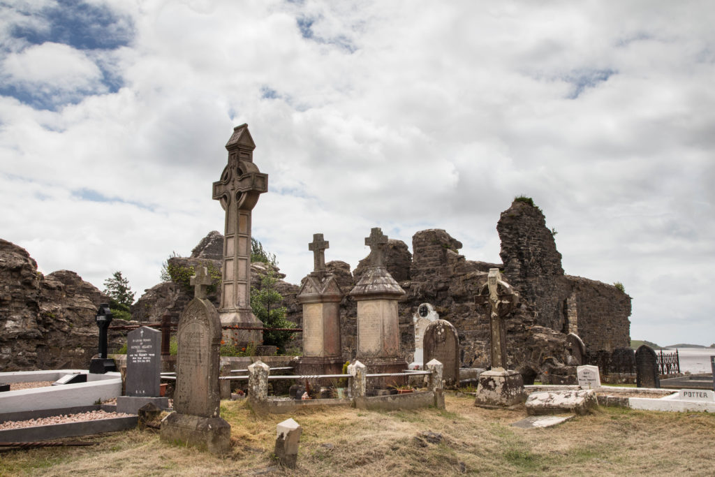 The Donegal Friary sits in ruin on the bank of Donegal Harbour; it’s Celtic crosses are popular with photographers.