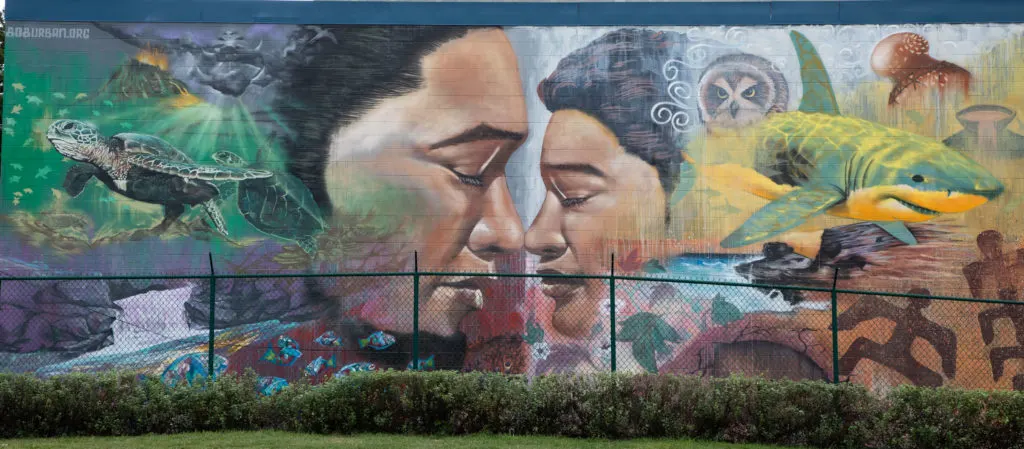 A mural found in Oahu, Hawaii.
