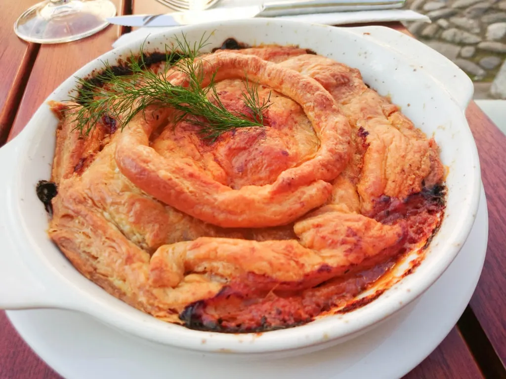 This meat banitsa was a great Bulgarian lunch. Banitsa is one of the best foods to try in Bulgaria.