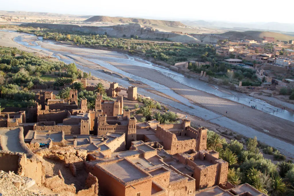 A view from the top of Ksar Ait Benhaddou in Morocco.