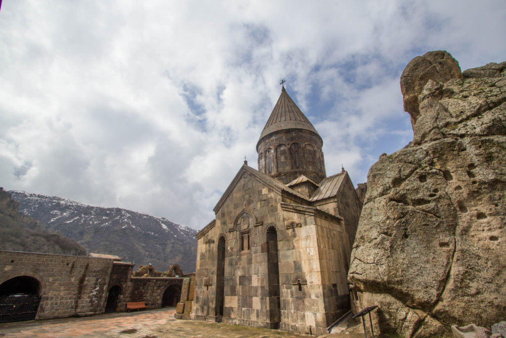 Geghard Monastery, not far from Yerevan, is a must-see on a trip to Armenia.